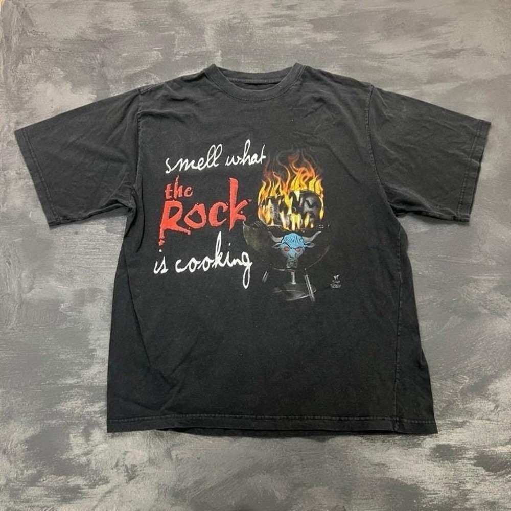 Vintage The Rock Shirt Mens‎ XL Black 2000s Y2K WWE WWF